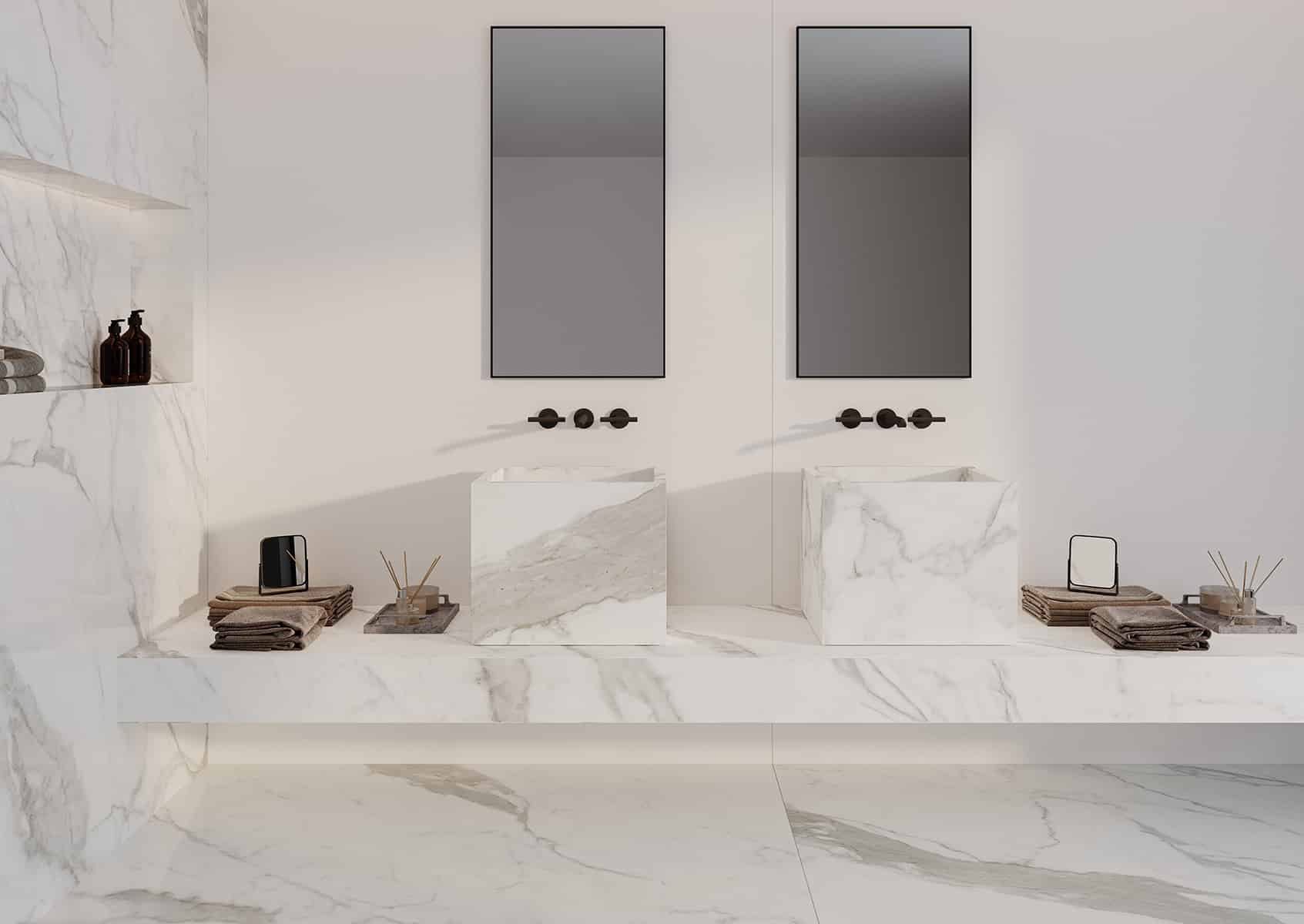 lavabo sobre encimera rectangular
